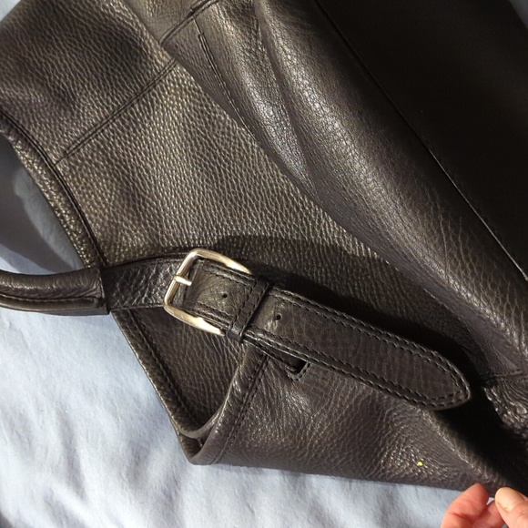 Large black pebble leather Cole Haan hobo bag - Picture 4 of 13